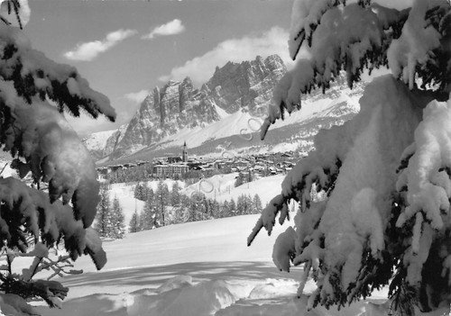 Cartolina Cortina panorama verso Pomagagnon 1968 (Belluno)