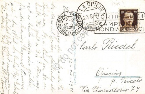 Cartolina Cortina raccolta di fieno 1940 foto Ghedina | Immagine Gallery 2