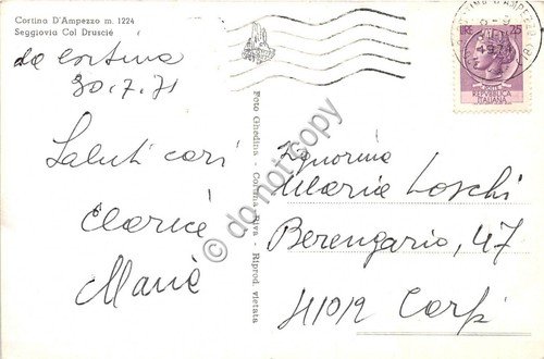 Cartolina Cortina Seggiovia Col Drusci? 1971 Ed Ghedina (Belluno) | Immagine Gallery 2