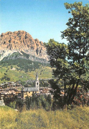 Cartolina Cortina verso Monte Cristallo 1959 paese | Immagine principale