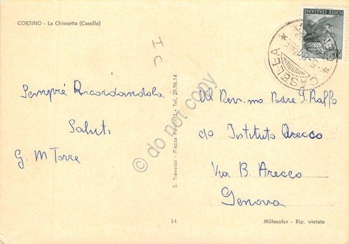 Cartolina Cortino Casella Chiesetta 1965