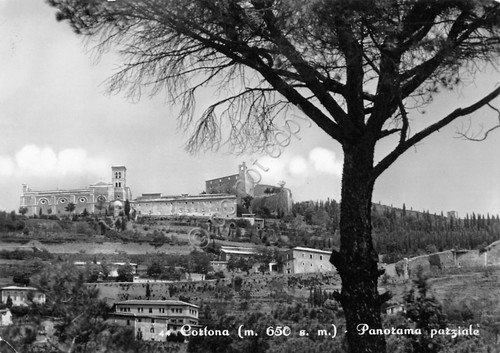 Cartolina Cortona Panorama Parziale 1954 | Immagine Gallery 1