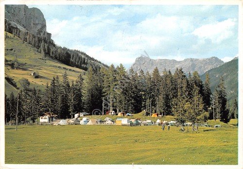 Cartolina Corvara Camping Federazione Italiana 1970 bordo danneggiato (Bolzano) | Immagine Gallery 1