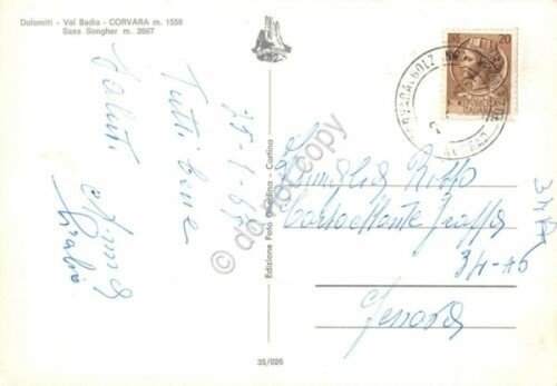 Cartolina Corvara panorama 1967 (Bolzano)