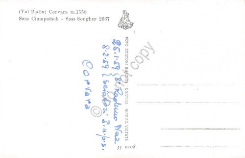 Cartolina Corvara Sass Ciampatsch Ghedina | Immagine Gallery 2