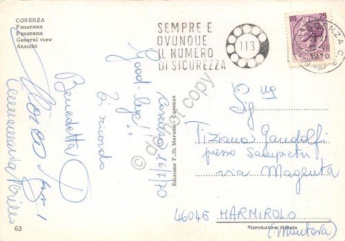 Cartolina Cosenza Panorama 1970 | Immagine Gallery 2