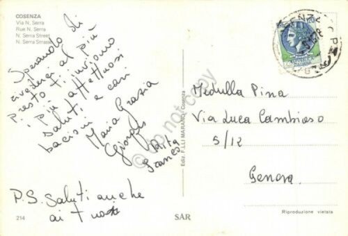 Cartolina Cosenza Via Serra 1978