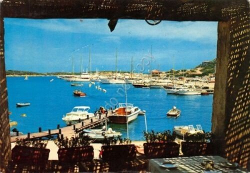 Cartolina Costa Smeralda Porto Cervo Panfili in banchina (Sassari)