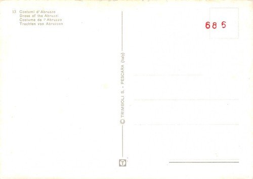 Cartolina Costumi d' Abruzzo donna con giara (L'Aquila) | Immagine Gallery 2