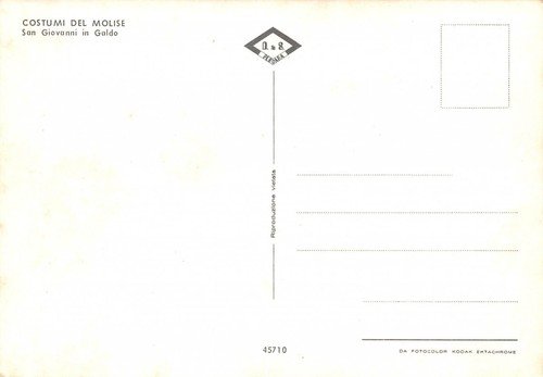 Cartolina Costumi del Molise San Giovanni in Galdo