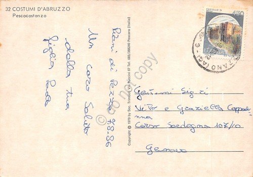Cartolina Costumi tradizionali Abruzzo N. 32 - Pescocostanzo 1986 | Immagine Gallery 2