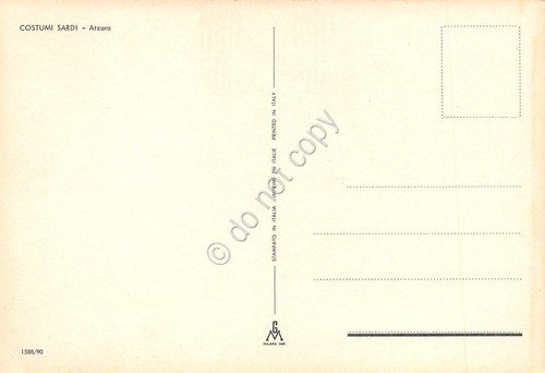 Cartolina Costumi Tradizionali Sardi Atzara Uomo con barba