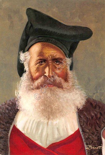 Cartolina Costumi Tradizionali Sardi Fonni Uomo con barba