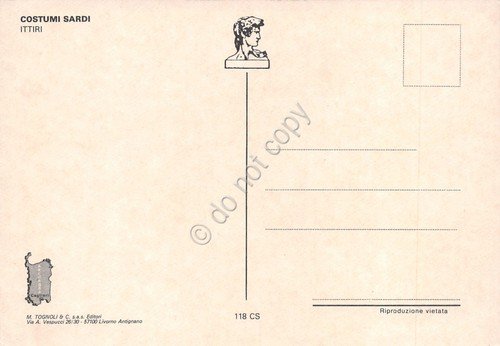 Cartolina Costumi tradizionali sardi Ittiri Donna | Immagine Gallery 2