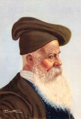 Cartolina Costumi Tradizionali Sardi Macomer Uomo con barba