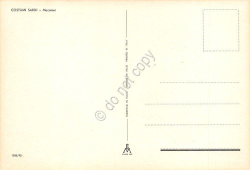 Cartolina Costumi Tradizionali Sardi Macomer Uomo con barba