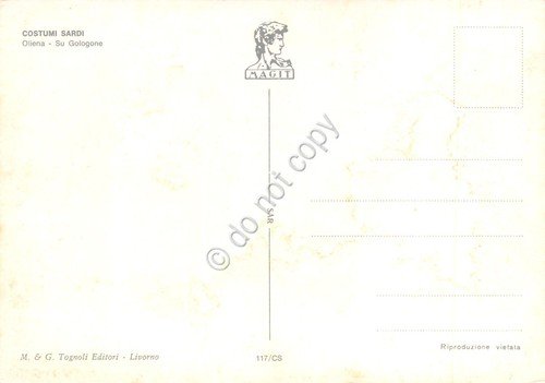 Cartolina Costumi Tradizionali Sardi Oliena Su Golone uomo camino | Immagine Gallery 2