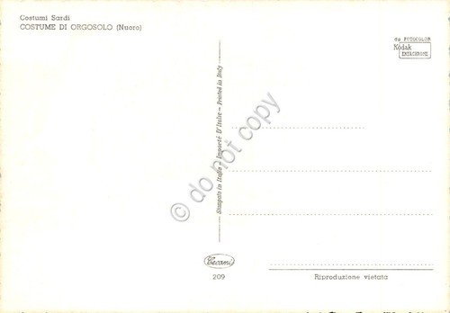 Cartolina Costumi Tradizionali Sardi Orgosolo donna con velo | Immagine Gallery 2