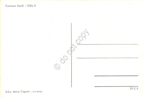 Cartolina Costumi Tradizionali Sardi Osilo donna con velo | Immagine Gallery 2