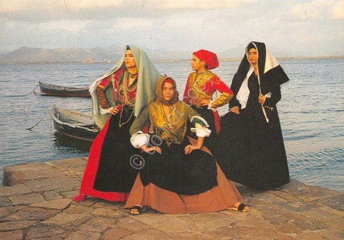 Cartolina Costumi Tradizionali Sardi Sant'Antioco donne