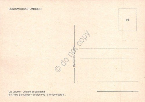 Cartolina Costumi Tradizionali Sardi Sant'Antioco donne