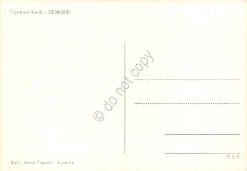 Cartolina Costumi Tradizionali Sardi Sennori donna | Immagine Gallery 2