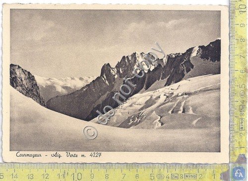 Cartolina Courmayeur - Aiguille Verte - 1953 (Aosta)