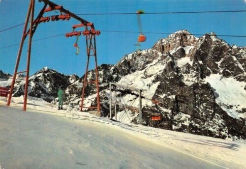 Cartolina Courmayeur campi di sci a Col Checrouit 1967 skilift …