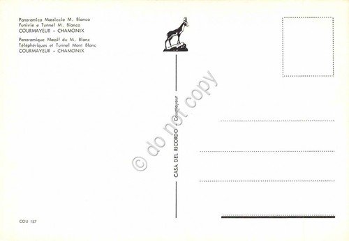 Cartolina Courmayeur Chamonix mappa massiccio Monte Bianco funivia e tunnel | Immagine Gallery 2