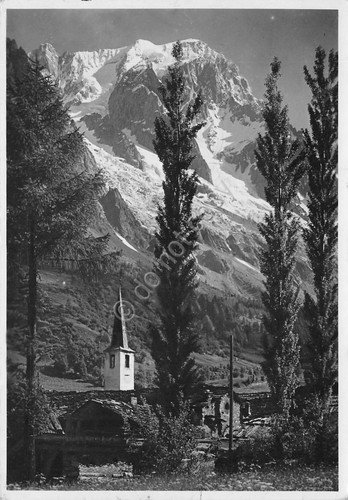 Cartolina Courmayeur Cormajore Entreves e Grandes Jorasses 1947 foto cartolina | Immagine principale