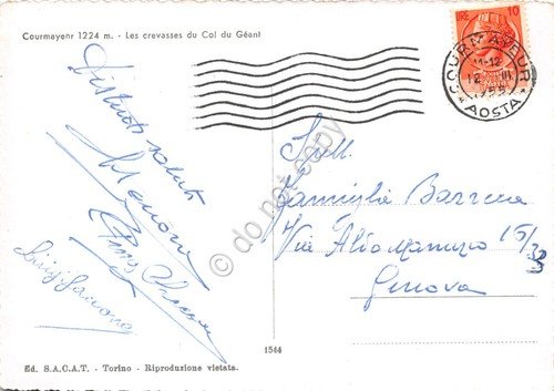 Cartolina Courmayeur crepacci al Colle del Gigante animata ED SACAT …