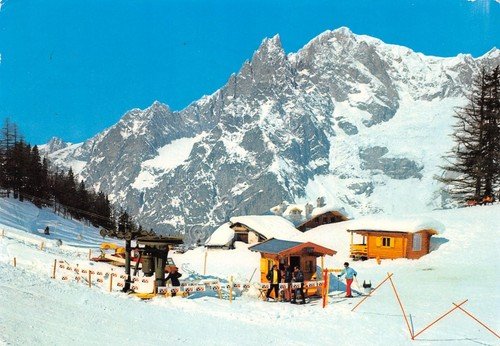 Cartolina Courmayeur Entreves campi sci risalita di Val Veny a … | Immagine principale