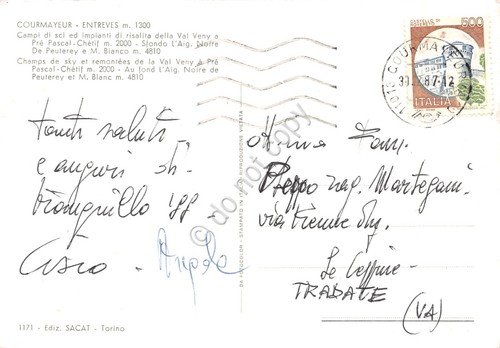 Cartolina Courmayeur Entreves campi sci risalita di Val Veny a … | Immagine Gallery 2