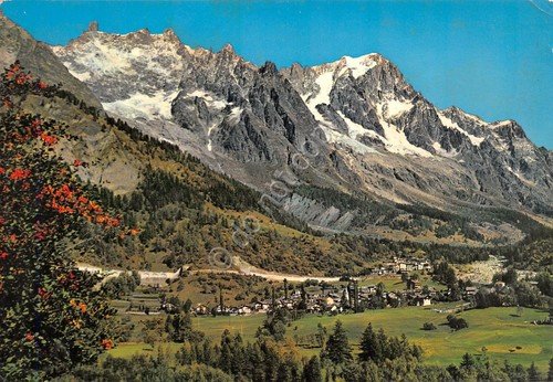 Cartolina Courmayeur Entreves strada Traforo M. Bianco Timbro Ascensione Cervino | Immagine principale