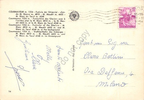 Cartolina Courmayeur Funivia dei Ghiacciai Monte Bianco 1964 | Immagine Gallery 2