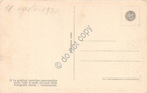 Cartolina Courmayeur Le Grandes Jorasses 1930