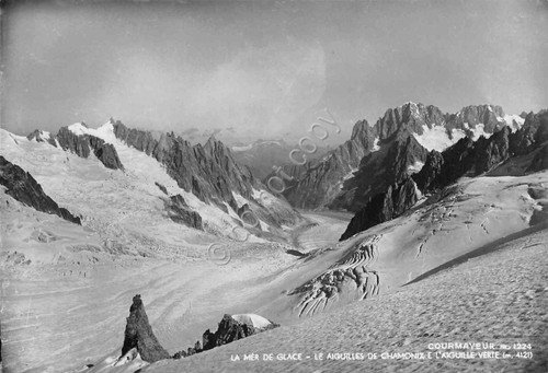 Cartolina Courmayeur Mer de Glace Aiguille de Chamonix et Verte … | Immagine principale