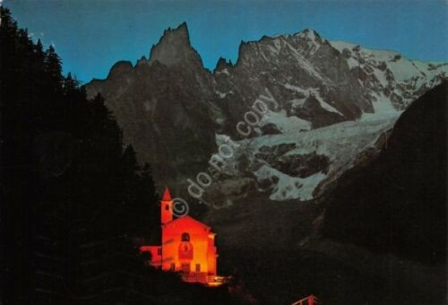 Cartolina Courmayeur Notre Dame de la Guerison illuminata 1981 (Aosta) | Immagine principale