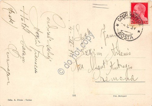 Cartolina Courmayeur panorama 1934 | Immagine Gallery 2