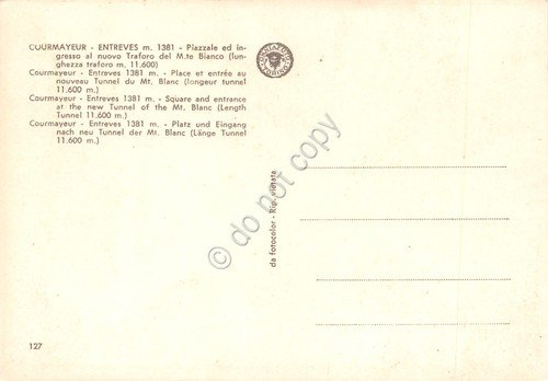 Cartolina Courmayeur Piazzale ingresso Traforo Monte Bianco auto animata | Immagine Gallery 2