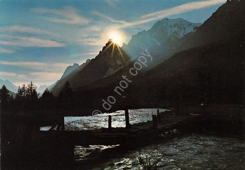 Cartolina Courmayeur Tramonto in Val Ferrè ponte fiume | Immagine principale