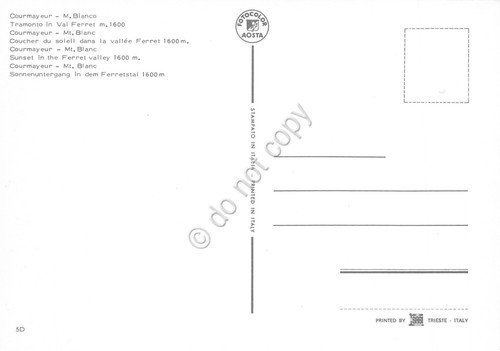 Cartolina Courmayeur Tramonto in Val Ferrè ponte fiume | Immagine Gallery 2