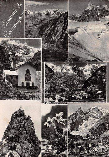 Cartolina Courmayeur vedute 1956 (Aosta) | Immagine principale