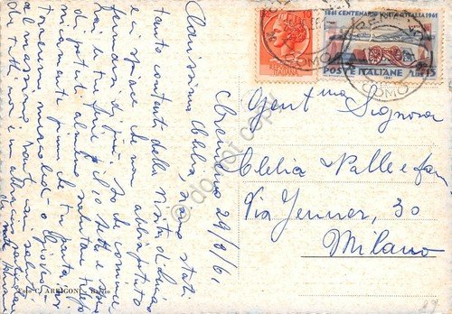 Cartolina Cremeno Panorama Grigna sullo sfondo 1961 | Immagine Gallery 2