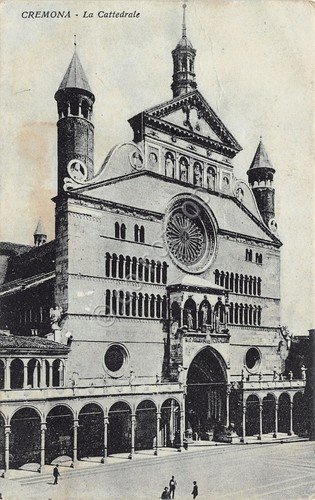 Cartolina Cremona Cattedrale animata 1922