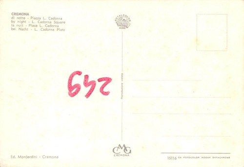 Cartolina Cremona Piazza Cadorna Notturno Distributore Esso