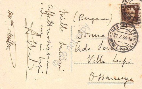 Cartolina Cremona scalone Museo Civico 1934