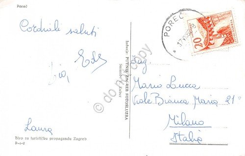 Cartolina Croatia Porec view 1962 | Immagine Gallery 2