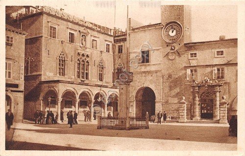 Cartolina Croazia Dubrovnik Munzhaus und Orlando Saule