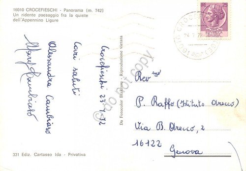 Cartolina Crocefieschi panorama 1972